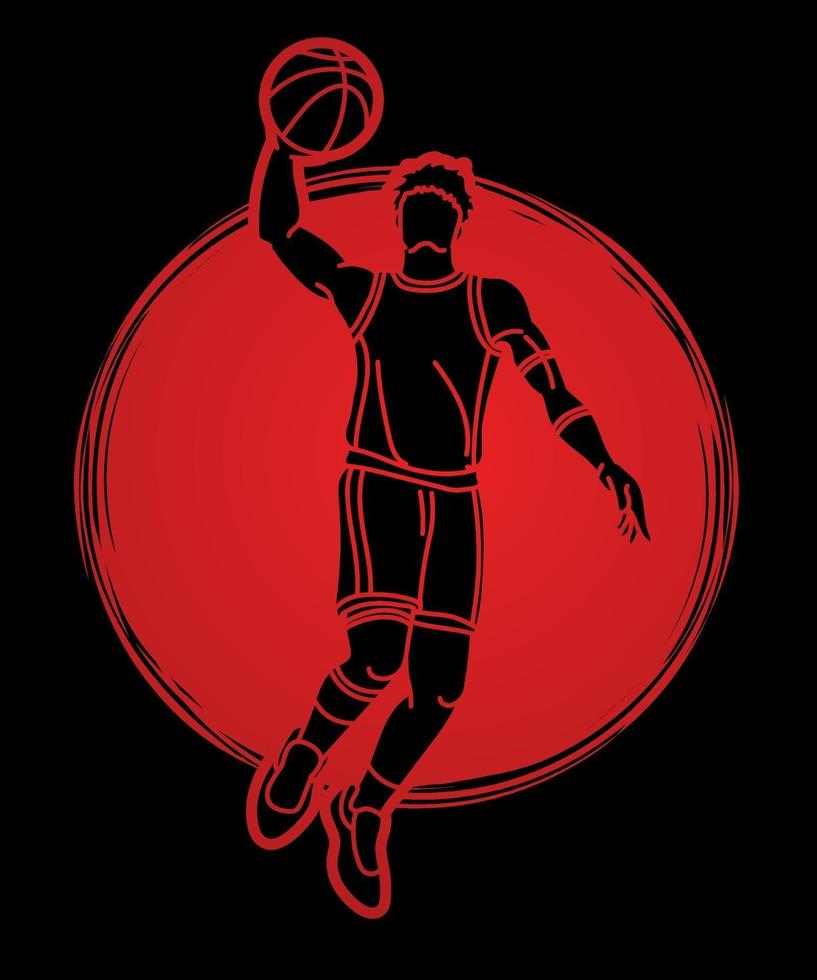 Basketball Player Dunk Action vector
