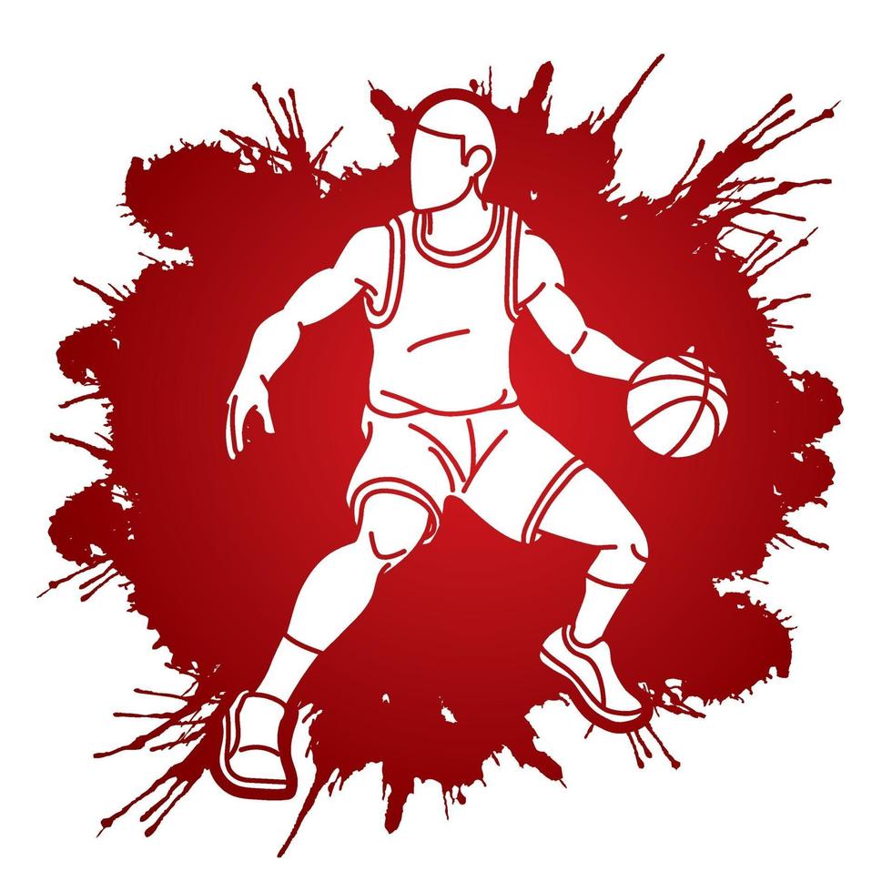 pose de jugador de baloncesto vector