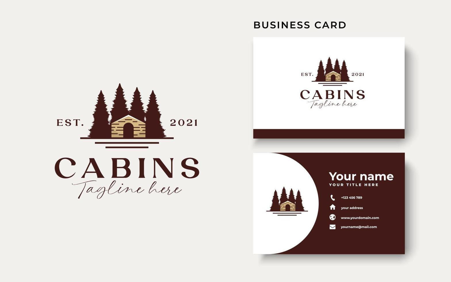 Cabin Vintage Concept Logo Template Isolated in White Background vector