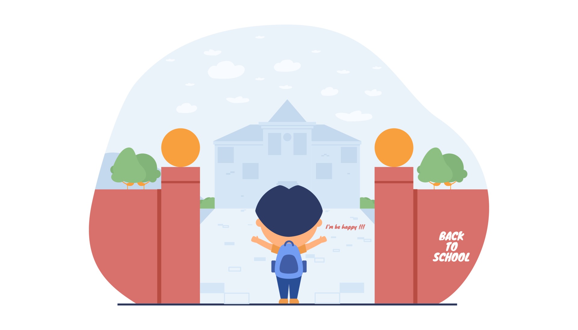 Happy Children Can Go Back To School Vector Art At Vecteezy