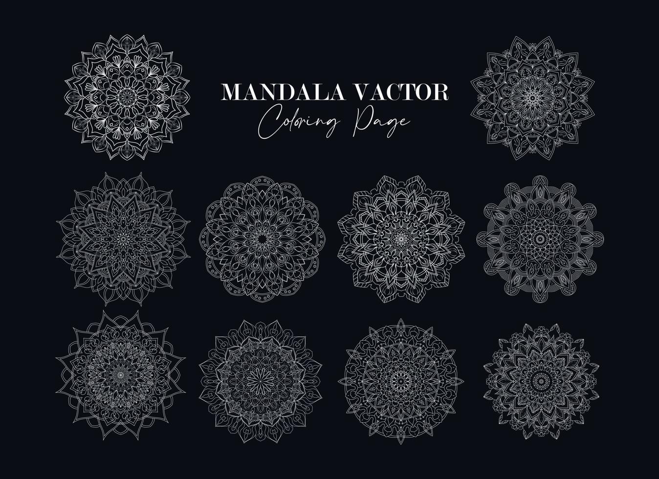 Mandala Collection Vector Free Vector. Circular Flower set Mandala