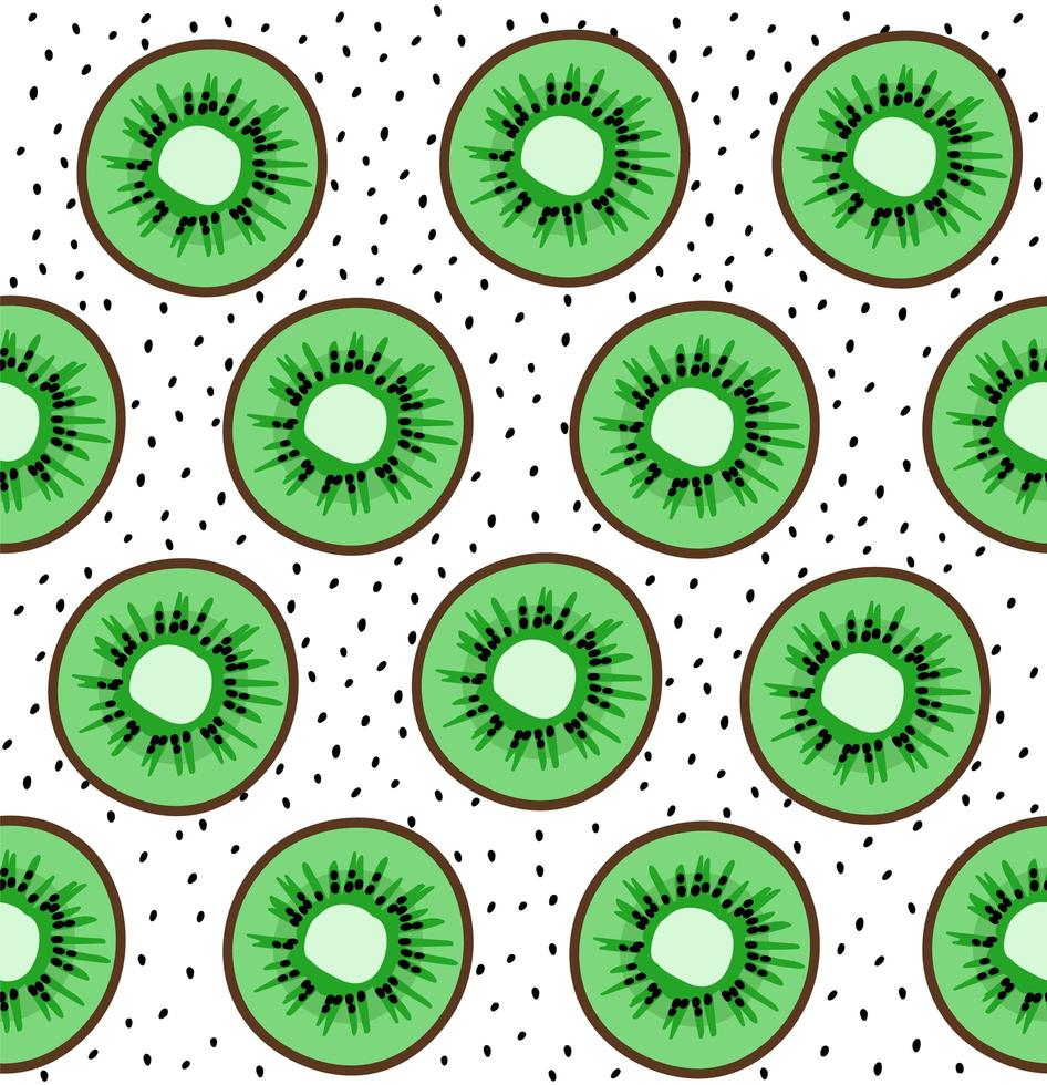 Slices of kiwi isolated on white background. vector