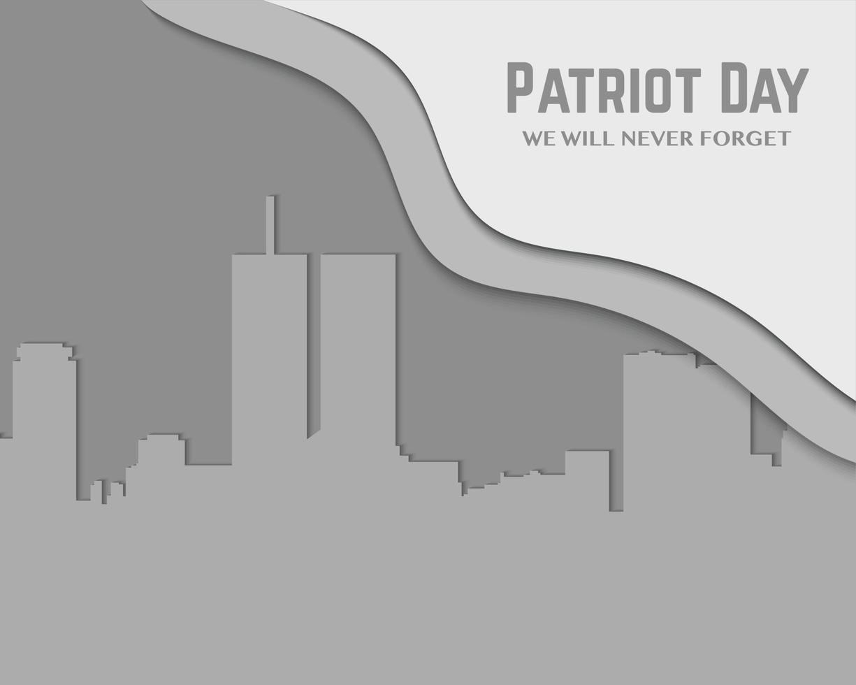 America Patriot Day Twin Tower Landscape Paper vector