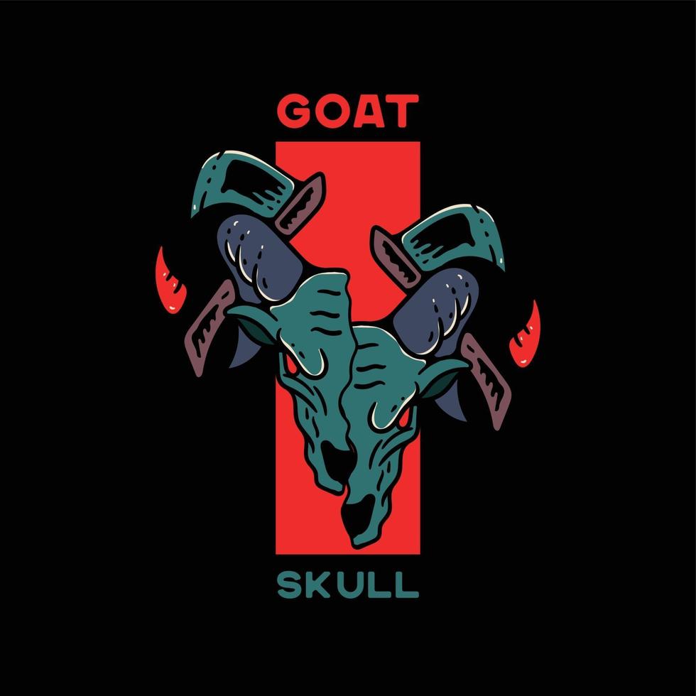 Goat skull illustration for tshirt vector