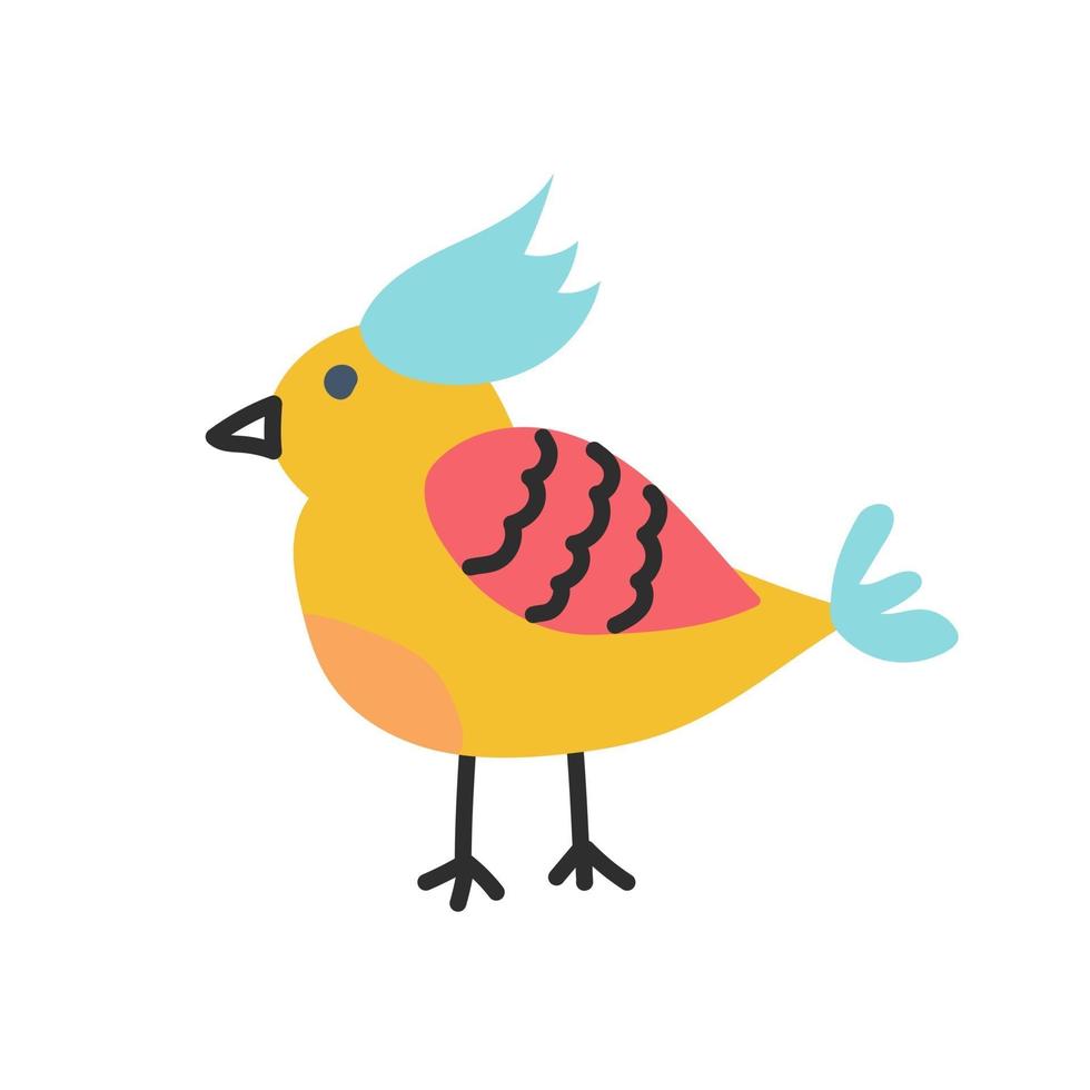 Cute colorful bird. Vector illustration