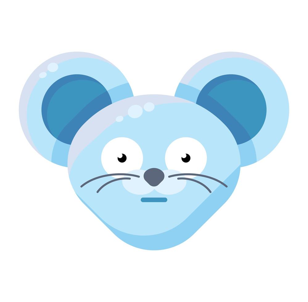 Mouse face indifferent emoticon sticker vector