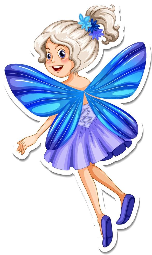 Beautiful fairy cartoon character sticker vector