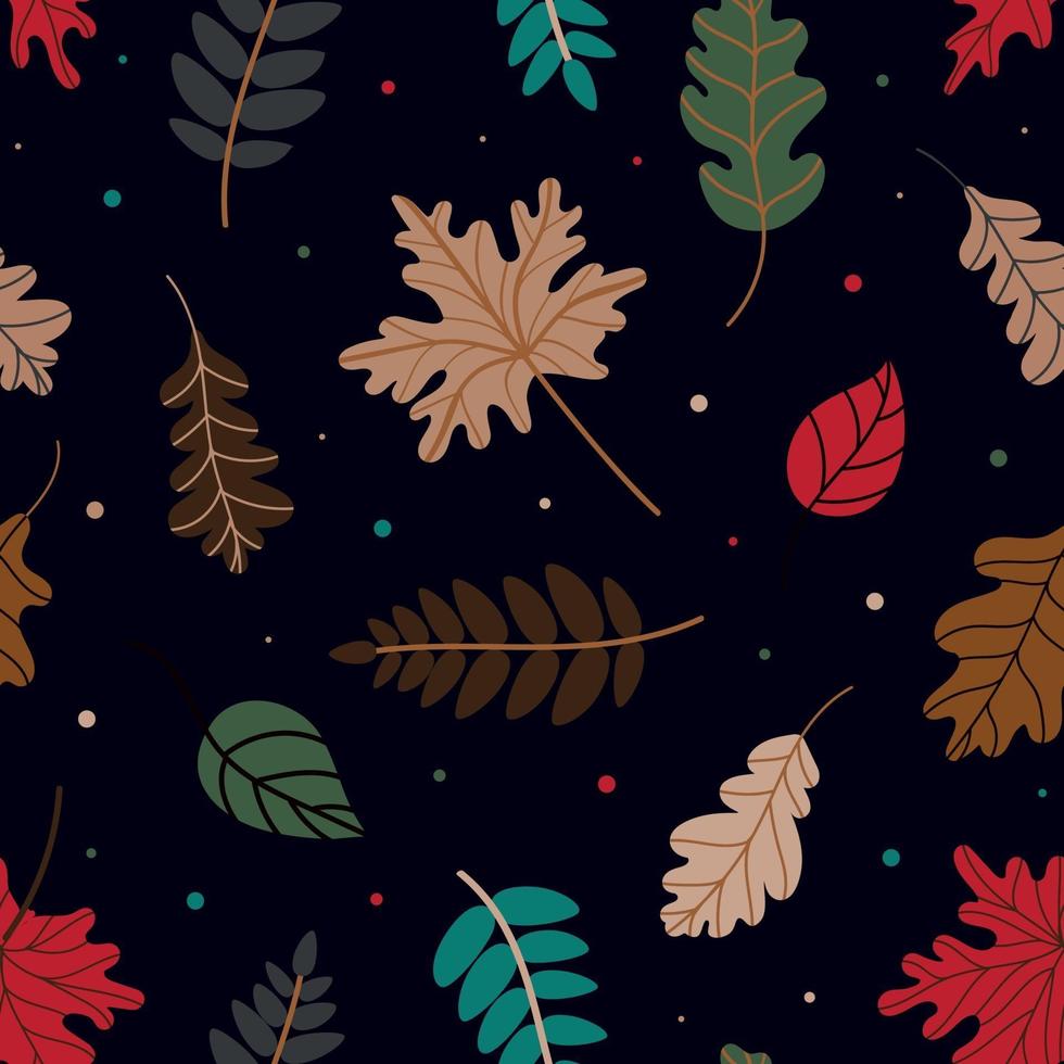 Pattern of various autumn leaves. vector illustration