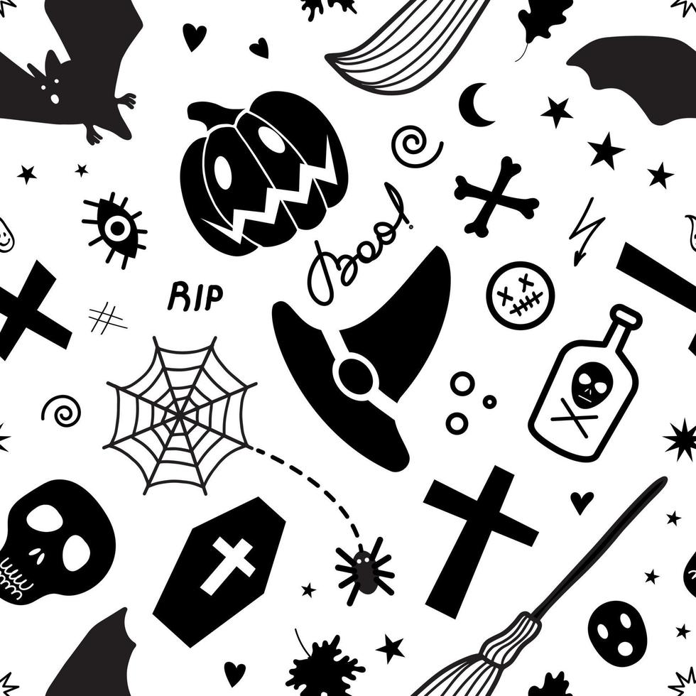 Spooky Halloween seamless background pattern vector