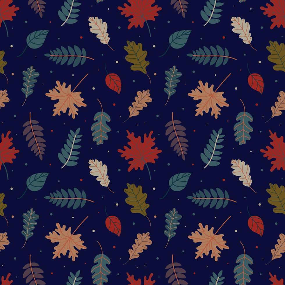 Pattern of various autumn leaves. Vector illustration