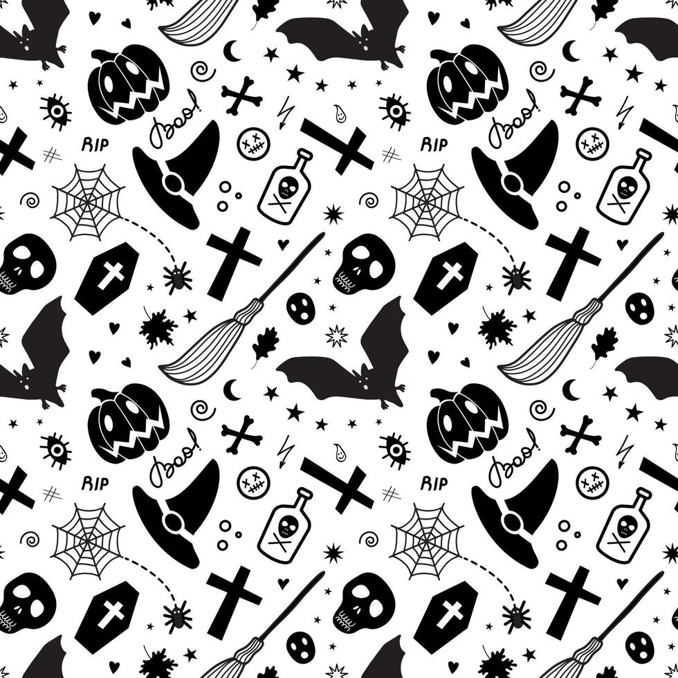 Spooky Halloween seamless background pattern vector