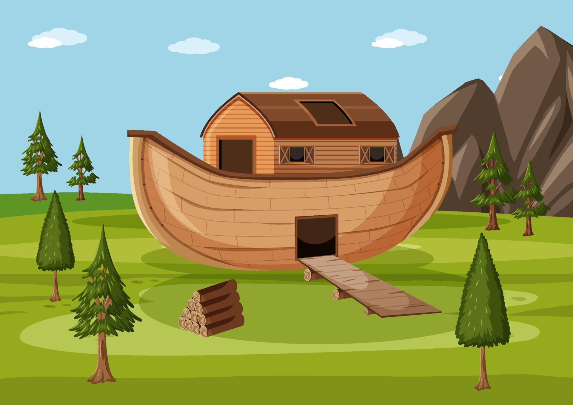 Noah's Ark landed on the mountains of Ararat 3047926 Vector Art at Vecteezy
