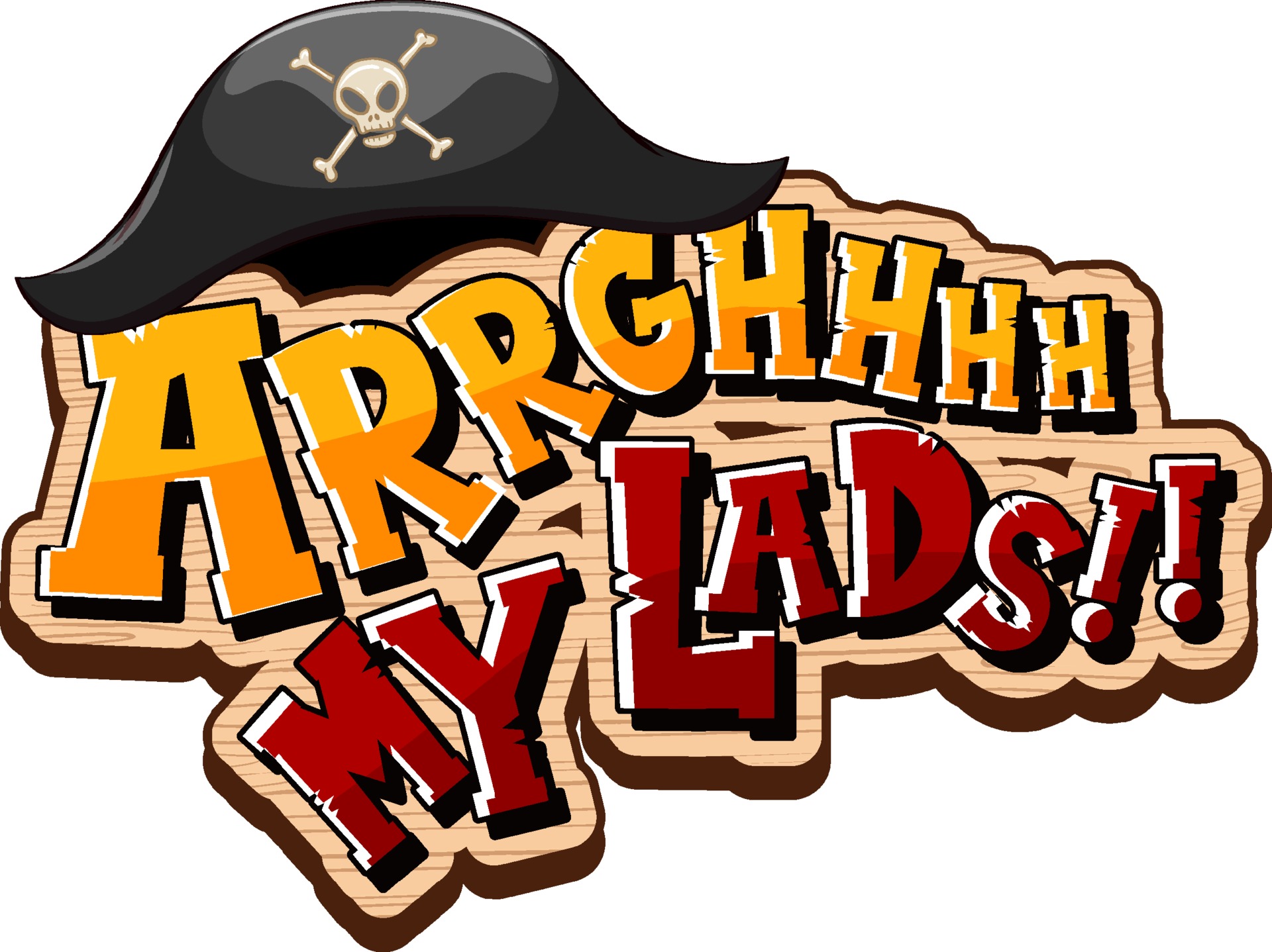 Pirate slang concept with Arrgh My Lads phrase logo 3047938 Vector Art