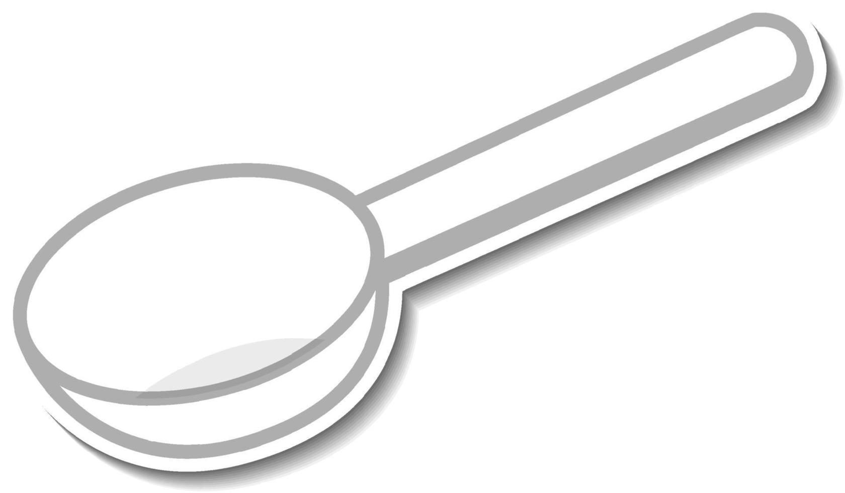 Empty measuring spoon sticker on white background vector