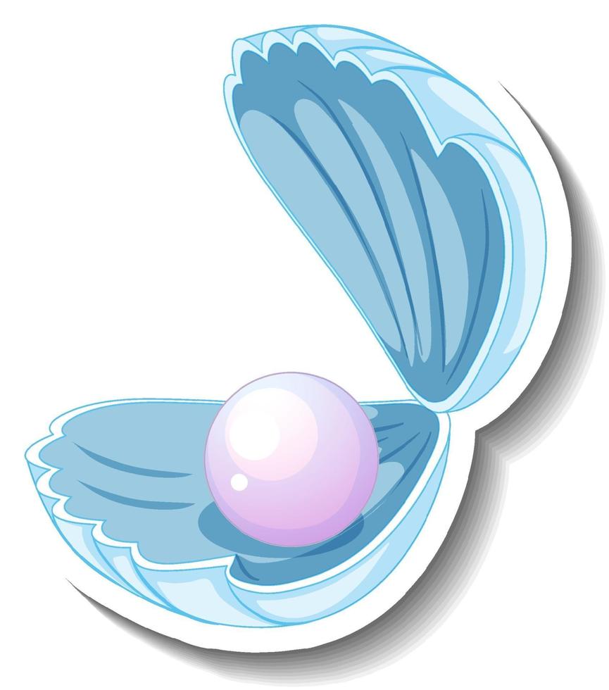 A sticker template with Pearl in shell isolated vector