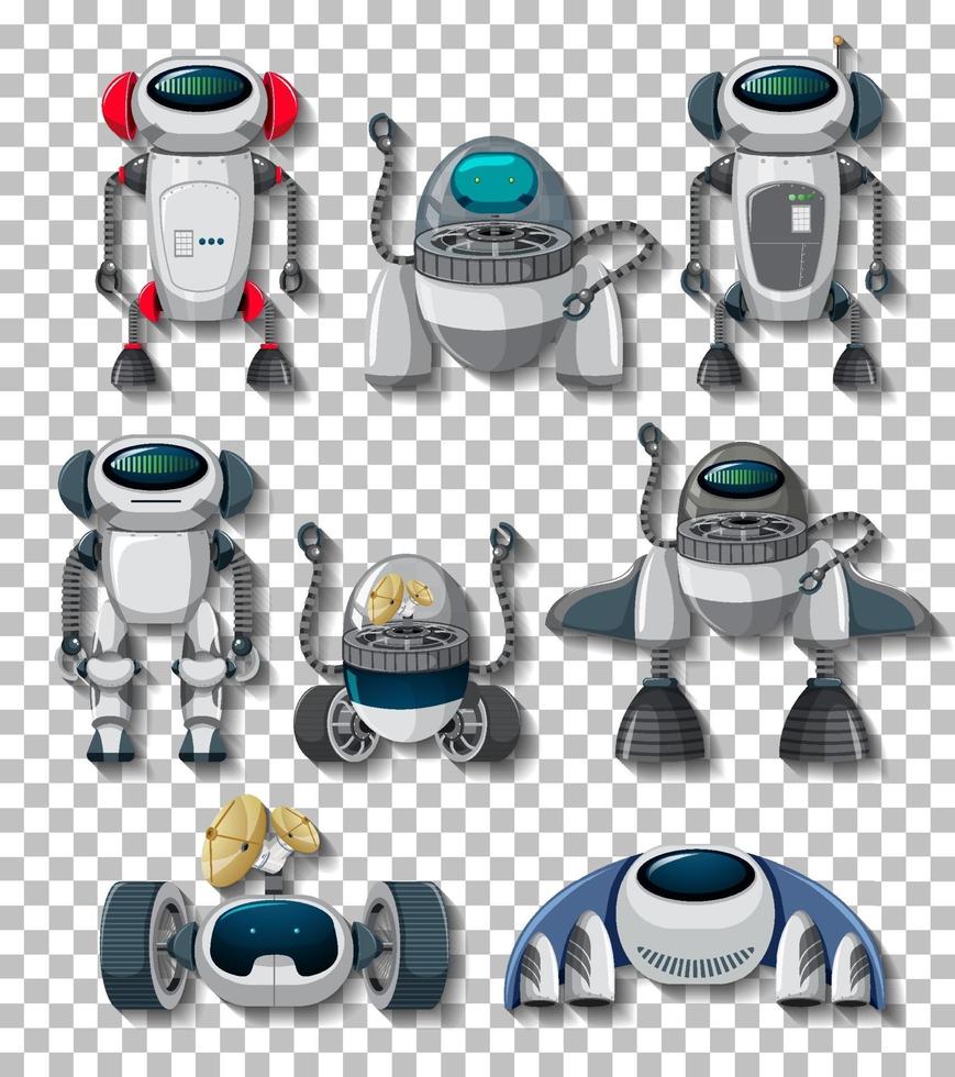 diferentes robots aislados vector