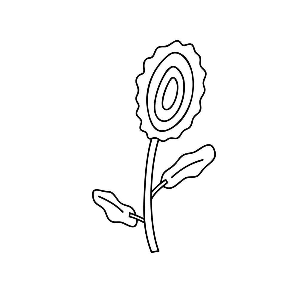 Spring Vector stylized flower with monoline style