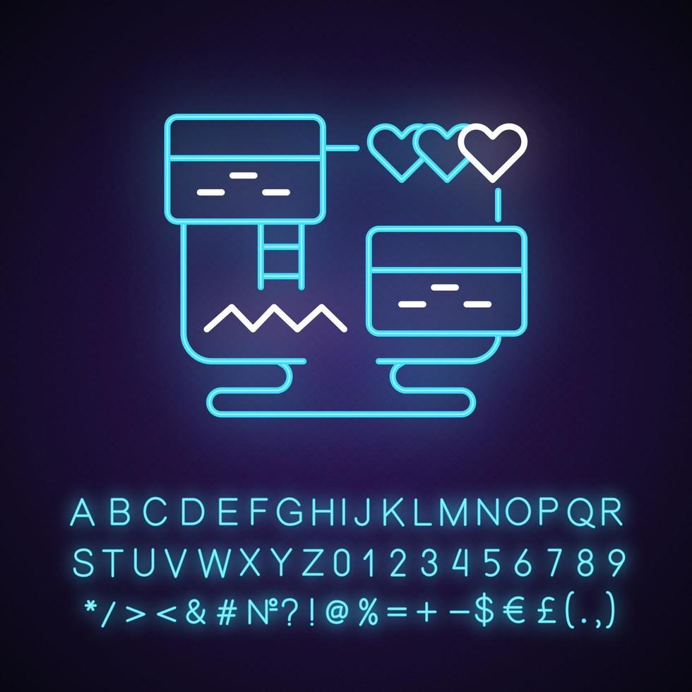 Platform video game neon light icon vector