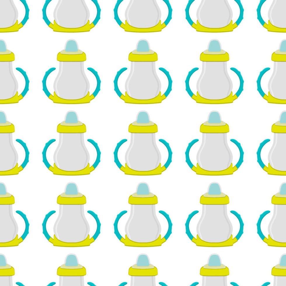 kit baby milk in clear bottle with rubber pacifier vector