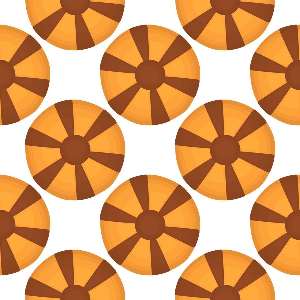 big set identical biscuit, kit colorful pastry cookie vector