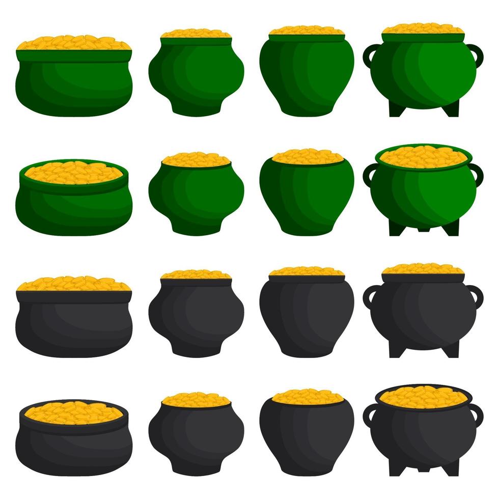 Illustration on theme Irish holiday St Patrick day, coins in pot vector