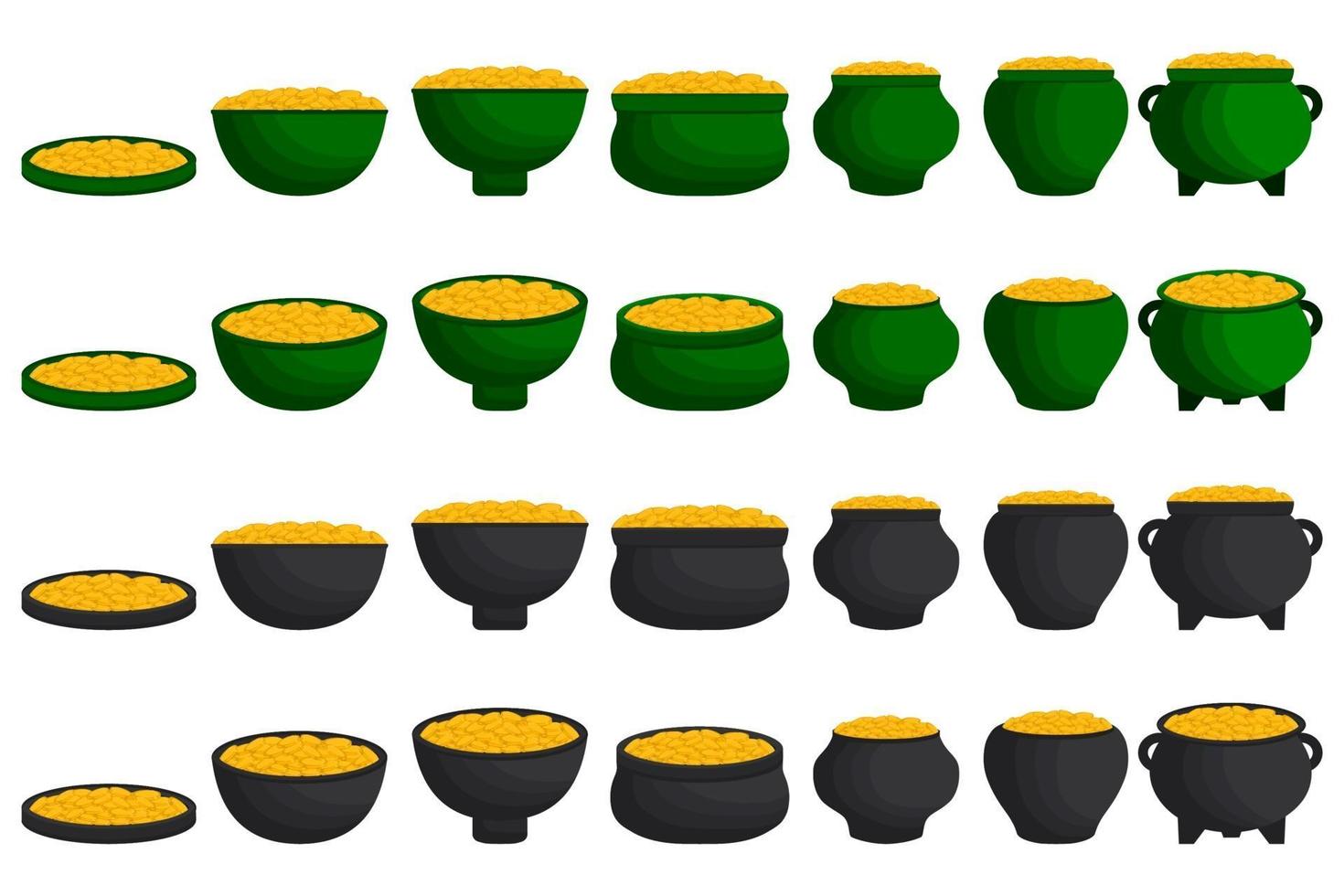 Ilustración sobre el tema de la fiesta irlandesa del día de San Patricio, monedas en una olla vector