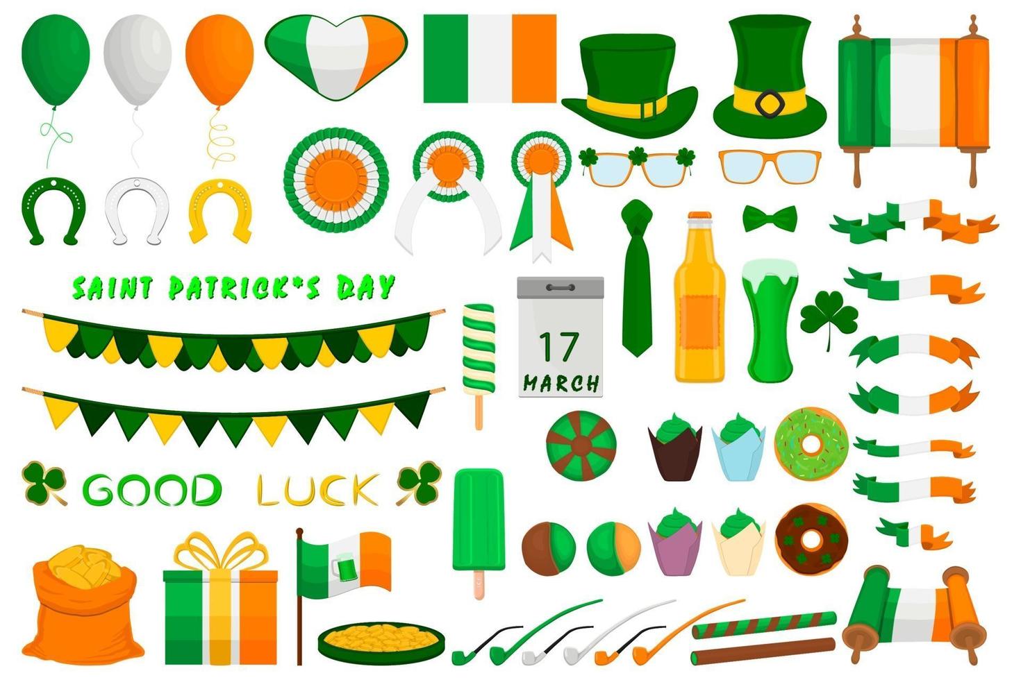 Illustration Irish holiday St Patrick day, gold coins in pot vector