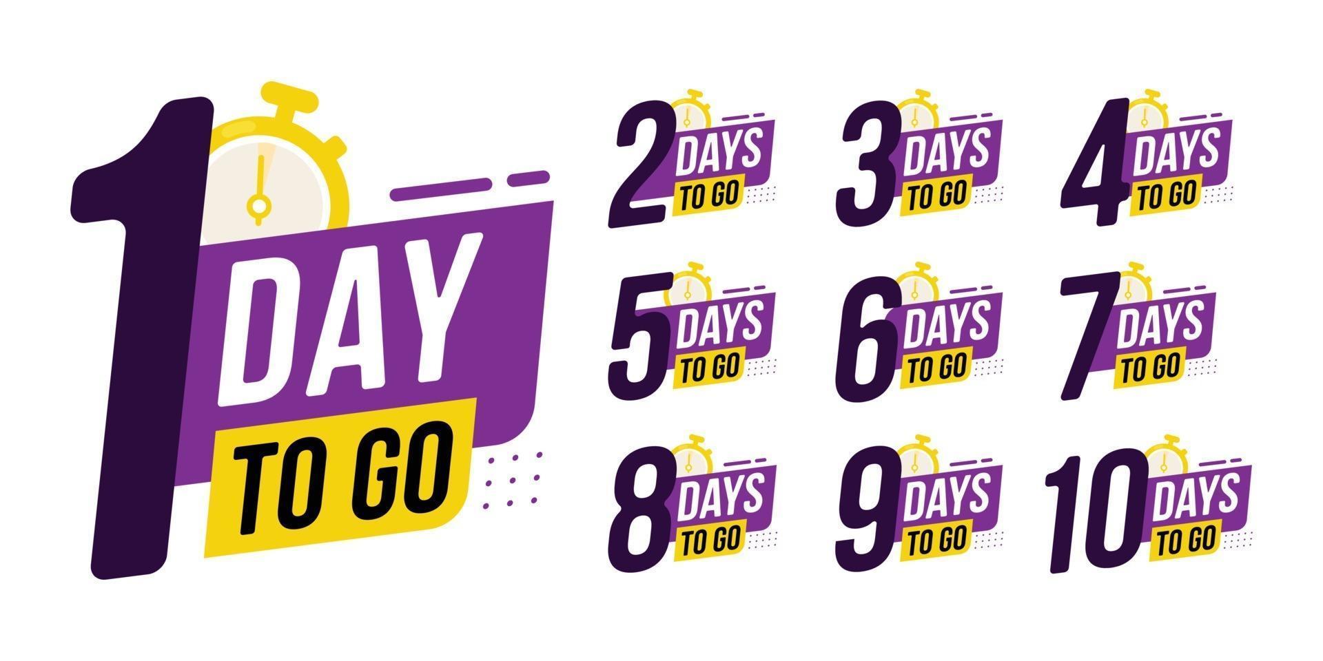 Countdown sign timer counter badges for event coming vector