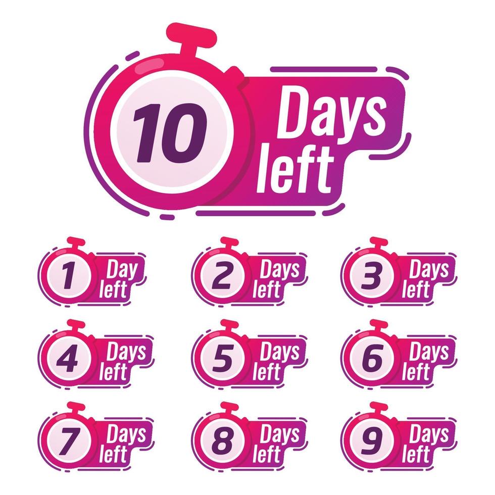 Countdown sign timer counter badges for event coming vector
