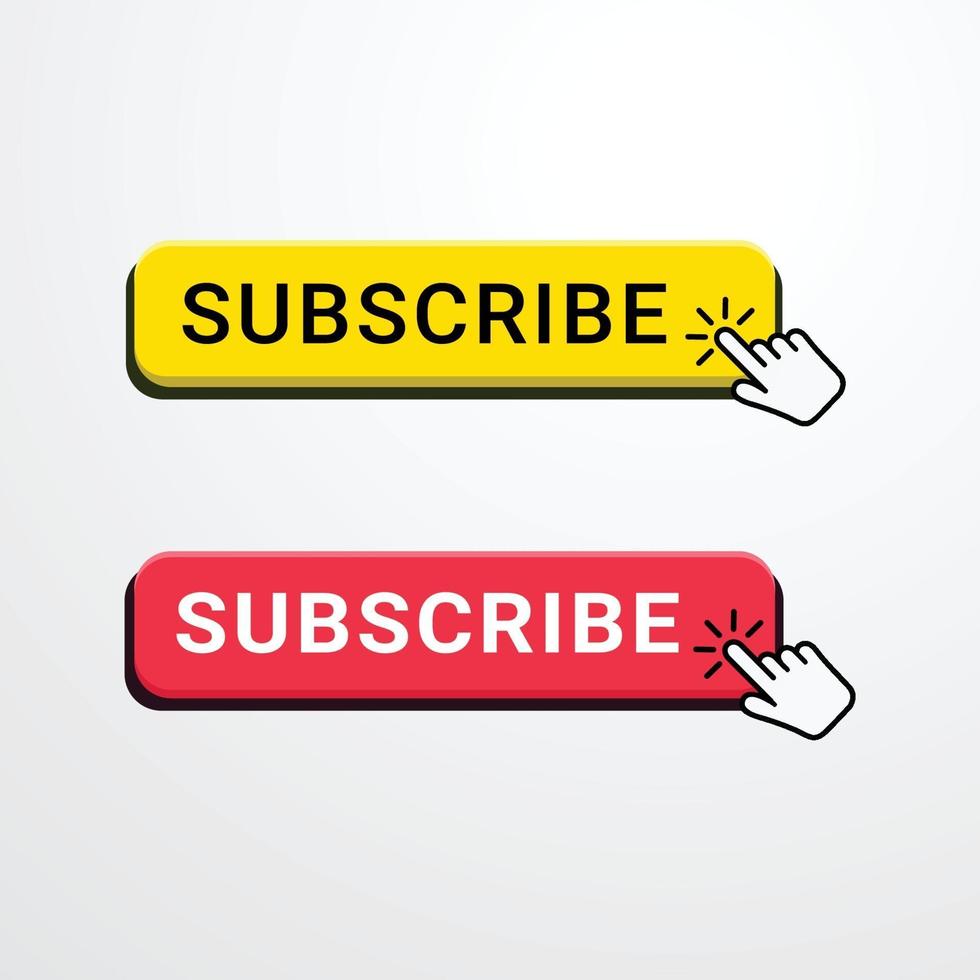 Subscribe button for video channel blog and social media vector