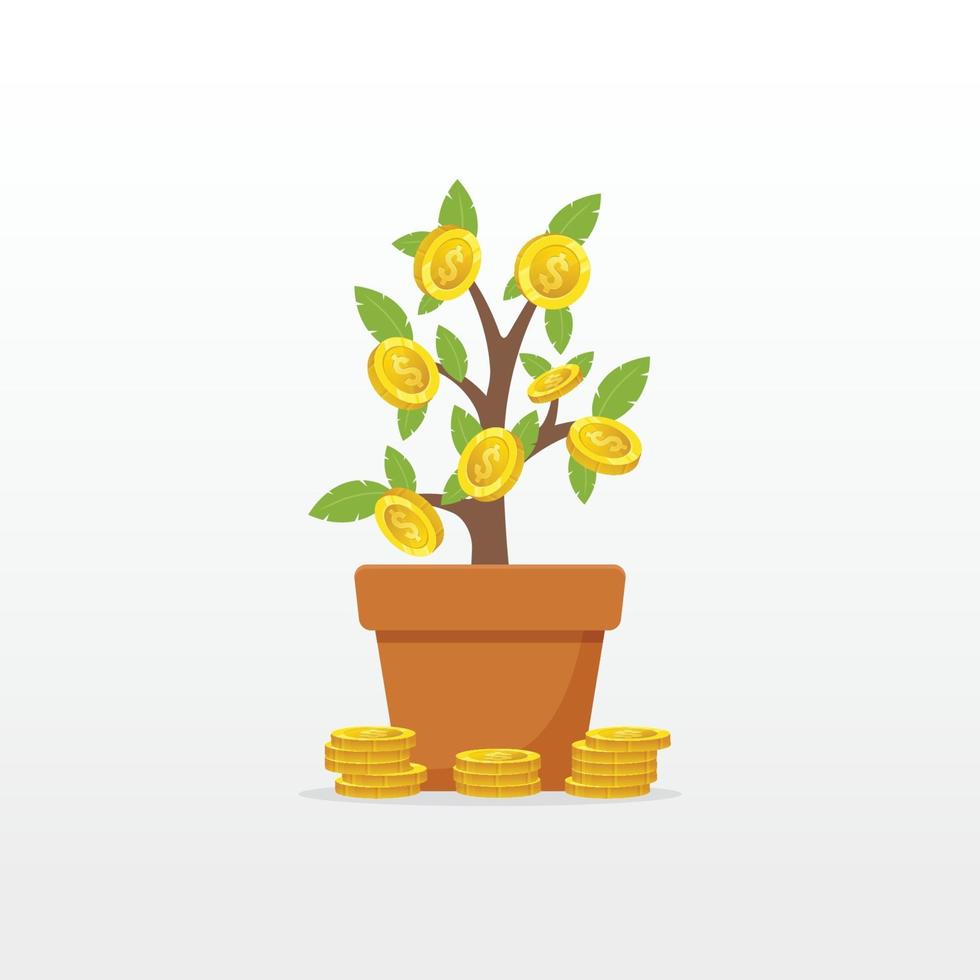 Money tree with coin vector object