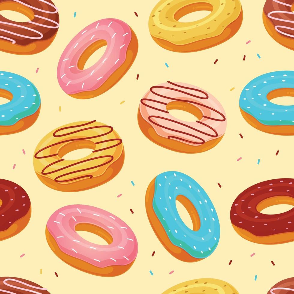 Donuts seamless pattern background vector illustration