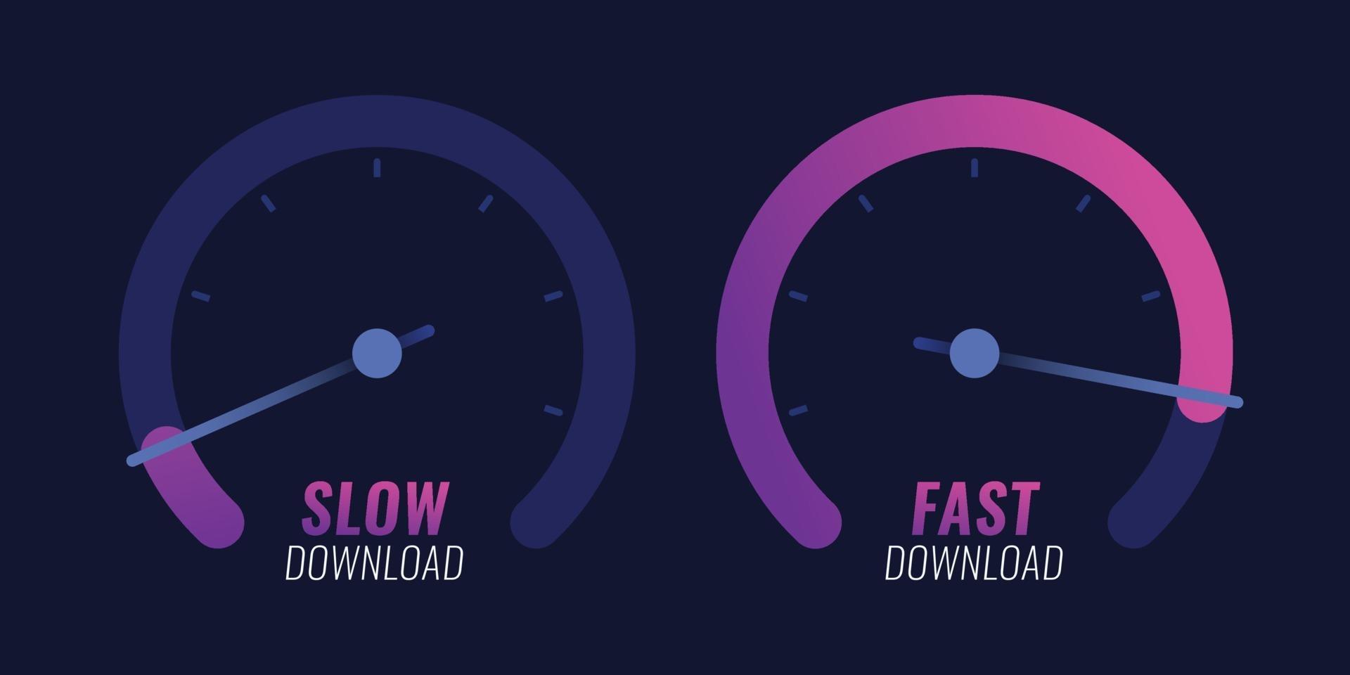 Speedometer internet speed level indicator vector design