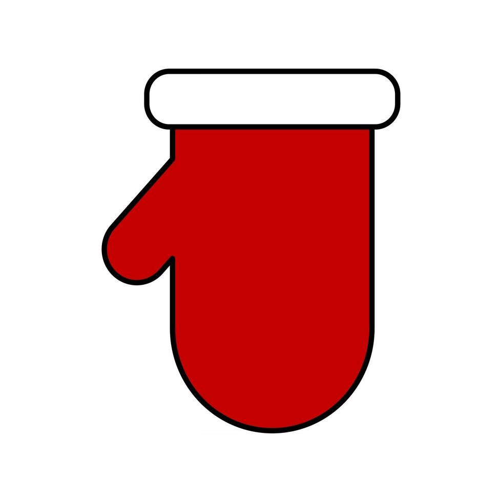 Red santa claus glove. vector