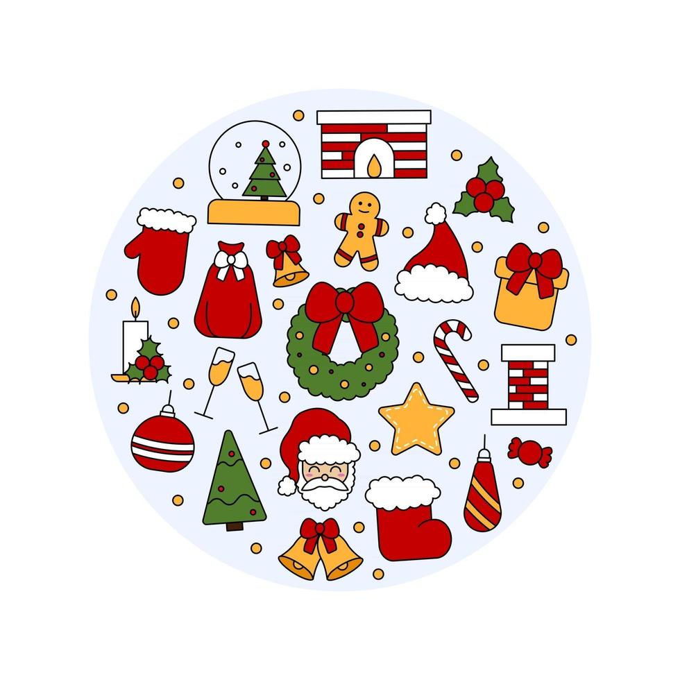 Pattern with symbols of Christmas and Happy New Year. In vintage style vector