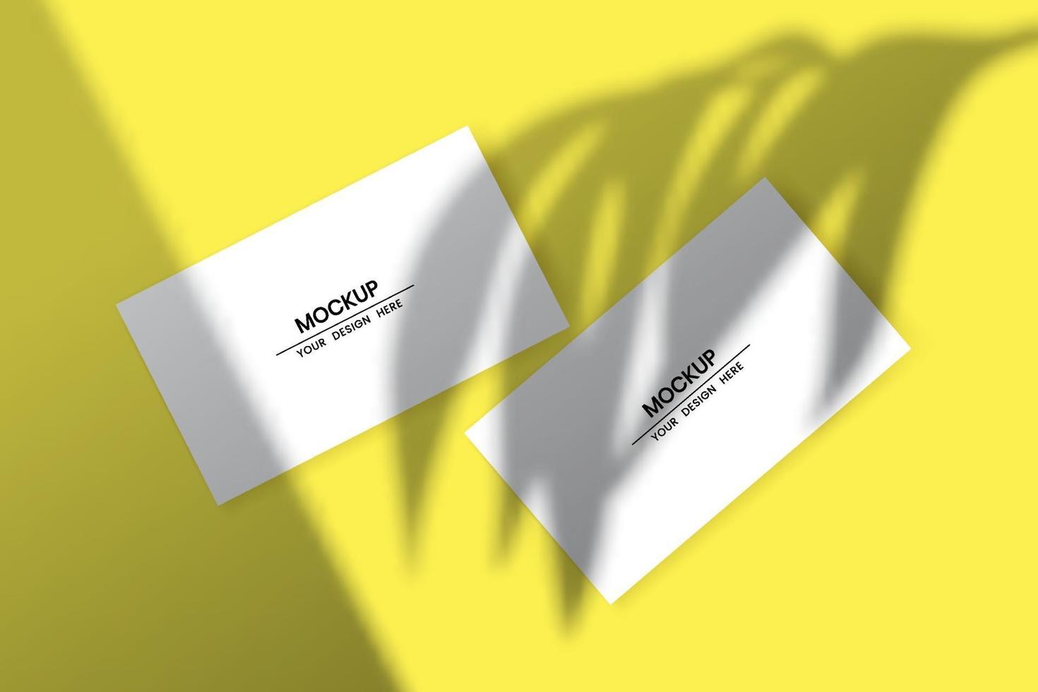 Blank horizontal cards mockup with shadow overlay effect vector