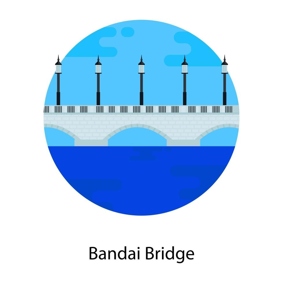 puente bandai, japón vector