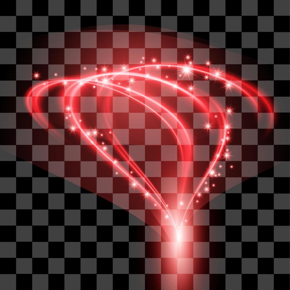Red light effect special abstract line glow vector isolated element