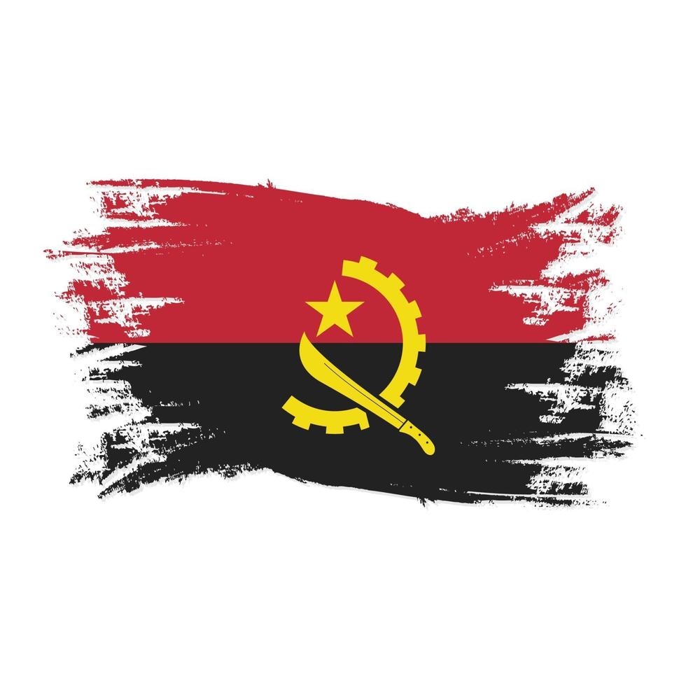 Angola Flag With Watercolor Brush style design vector