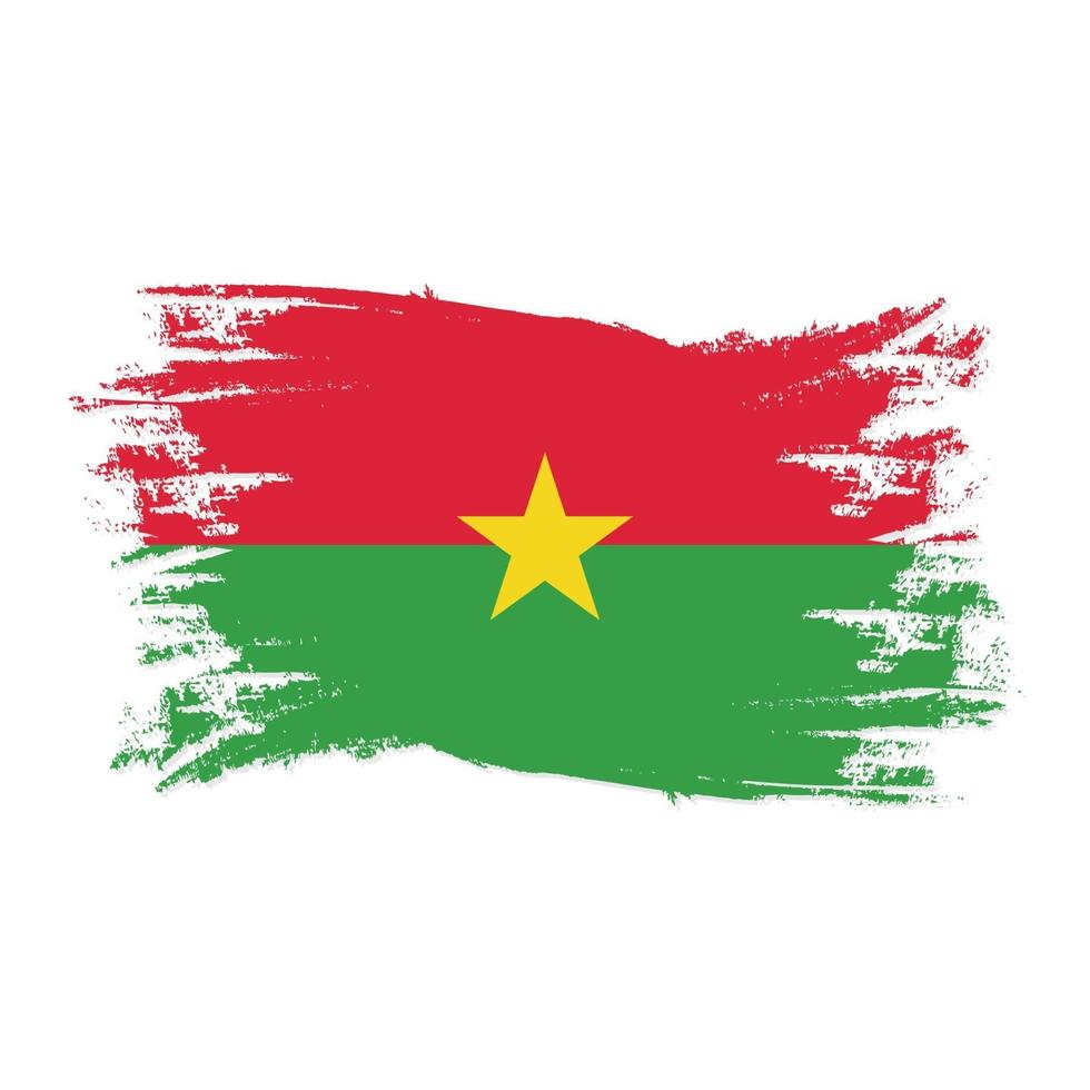 bandera de burkina faso con vector de diseño de estilo de pincel de acuarela