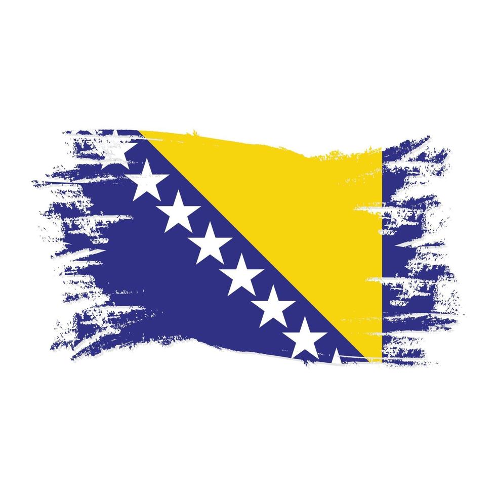 Bosnia Flag With Watercolor Brush style design vector