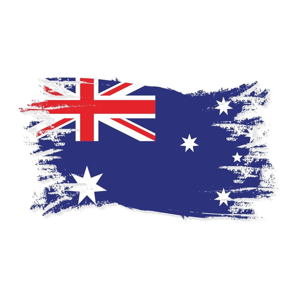 bandera de australia con vector de diseño de estilo de pincel de acuarela