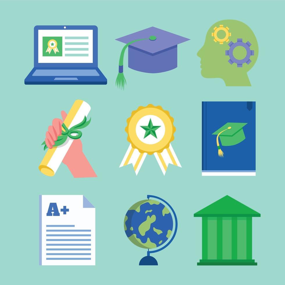 University Icon Template Set vector