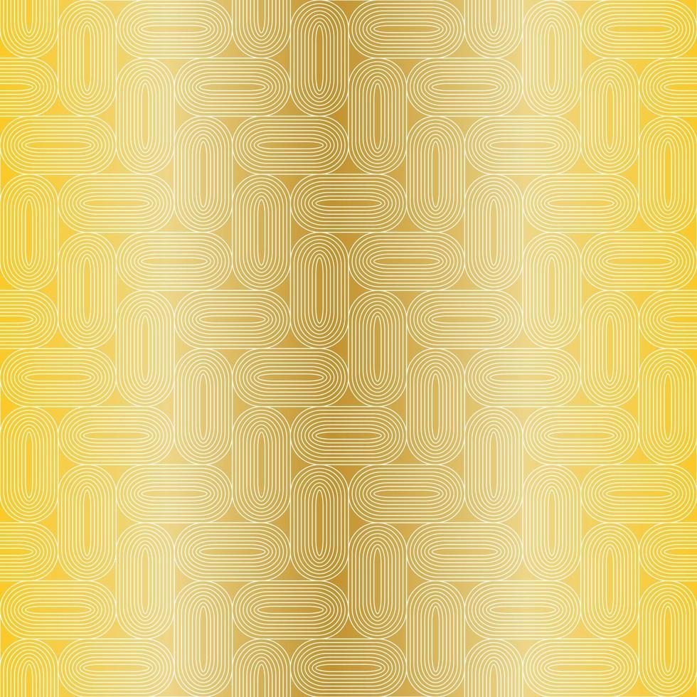 seamless gold ovals geometric vector pattern on white background