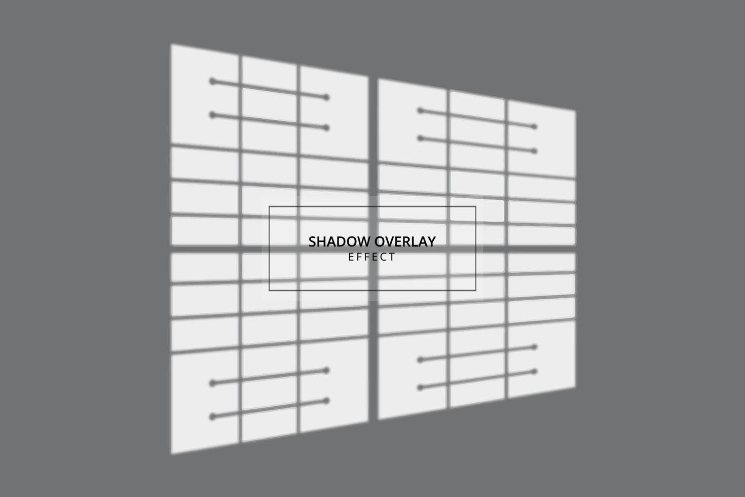 Window shadow overlay effect on gray background vector