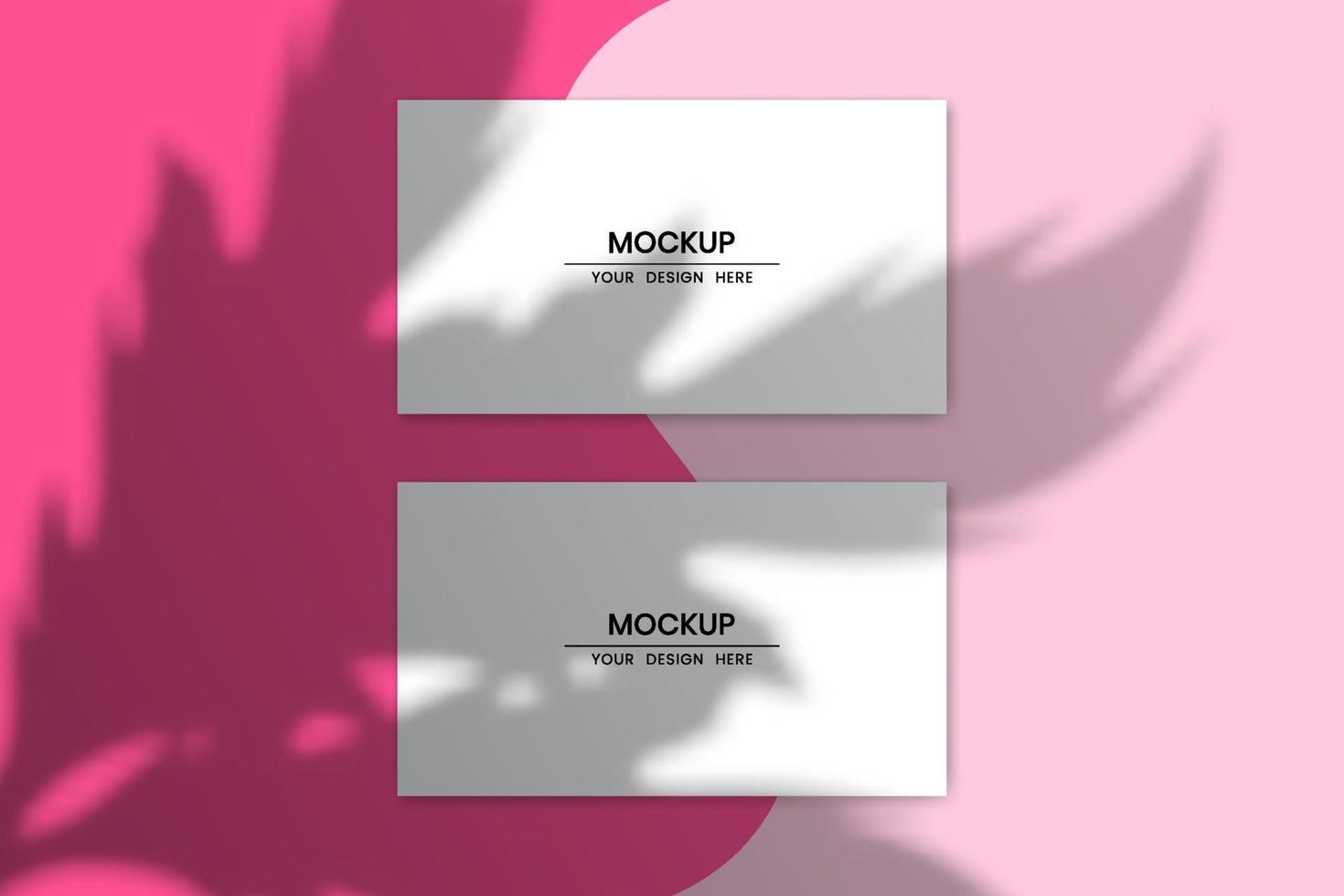 Blank horizontal paper cards mockup with shadow overlay effect vector