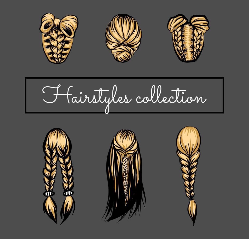 Female hairstyles collection vector