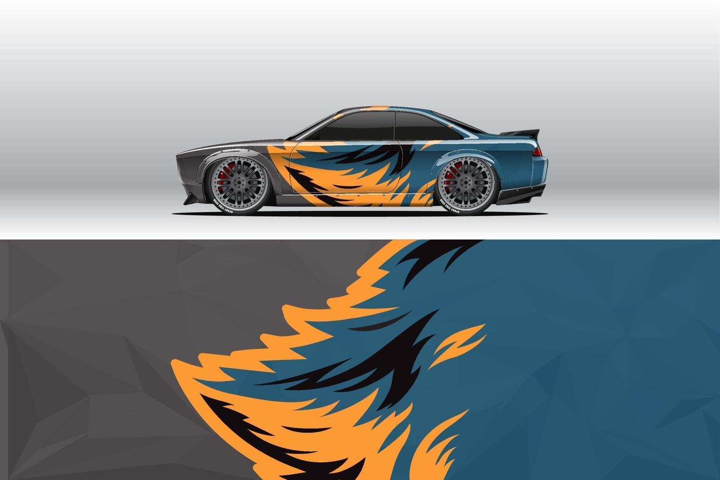 Car wrap decal designs.  for racing livery or daily car vinyl sticker vector