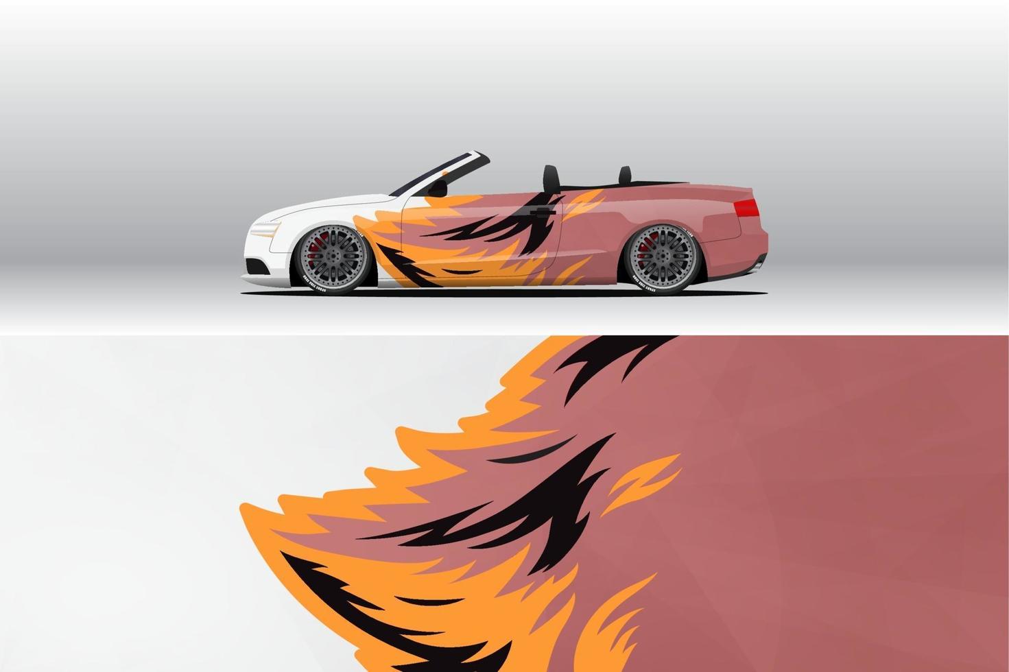 Car wrap decal designs.  for racing livery or daily car vinyl sticker vector