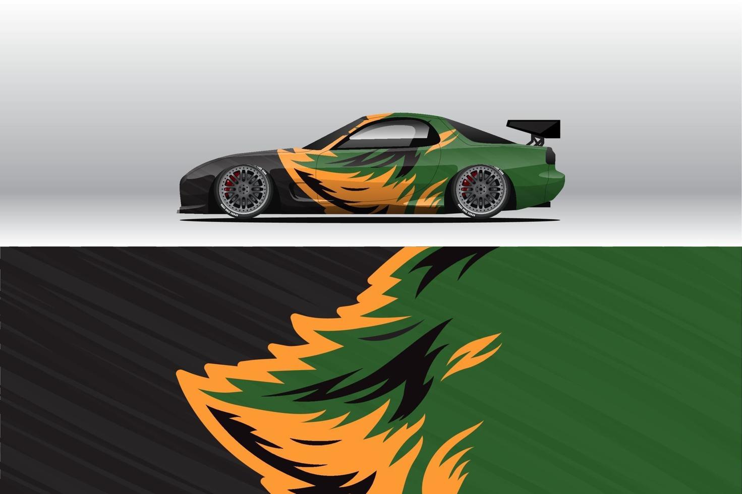 Car wrap decal designs.  for racing livery or daily car vinyl sticker vector